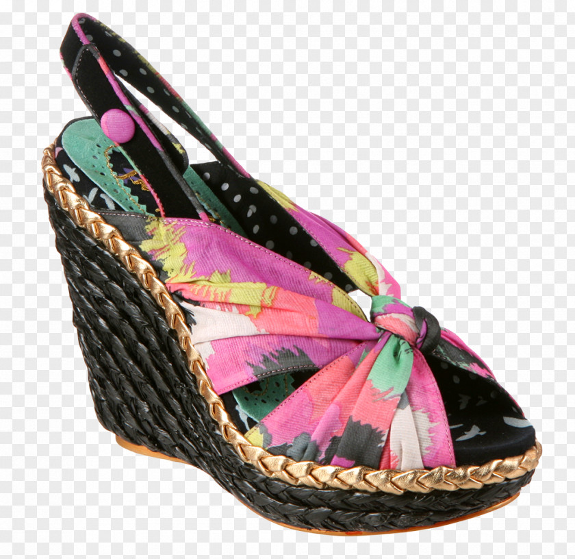 Irregular Pattern Shoe Wedge Sandal Footwear Slingback PNG