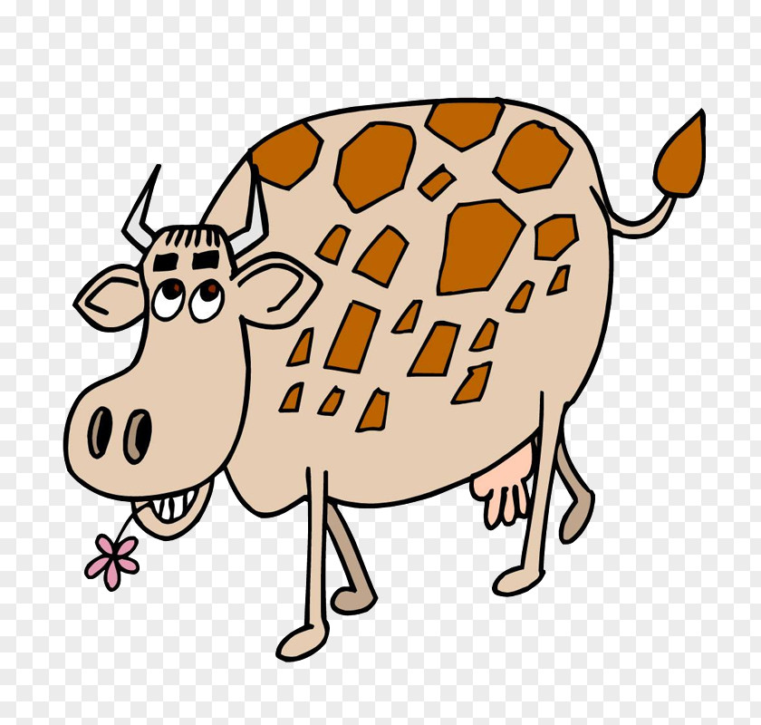 Cow Clipart Cute Taurine Cattle Cartoon Chinese Zodiac Illustration PNG