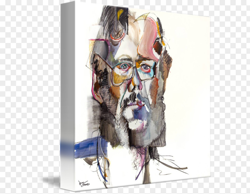 Selfservice Laundry Glasses Gallery Wrap Facial Hair Canvas PNG