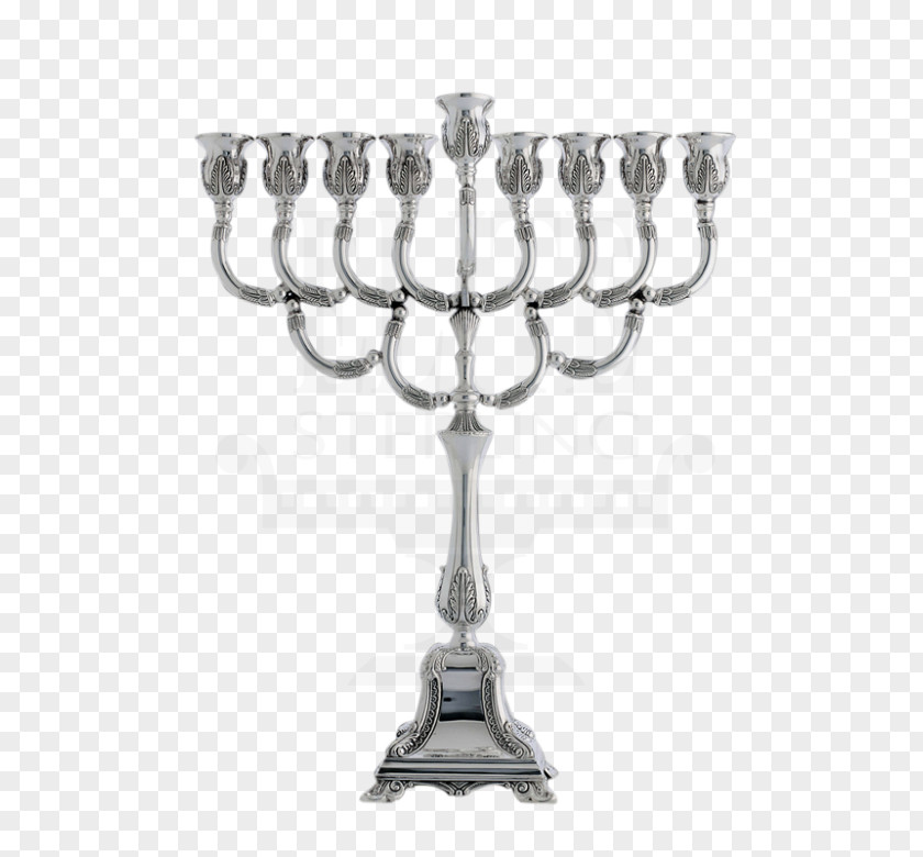 Silver Menorah Sterling Hanukkah Jewish Holiday PNG