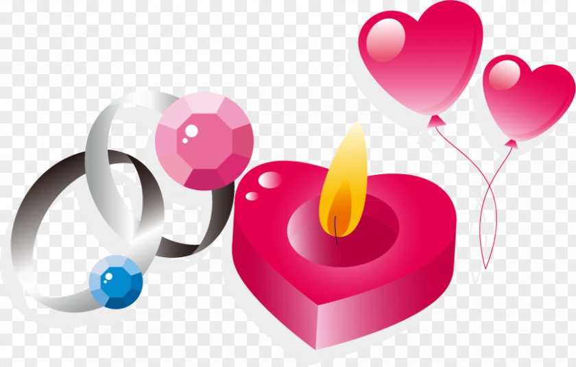 Valentine Candle Ring Balloon Valentines Day Clip Art PNG