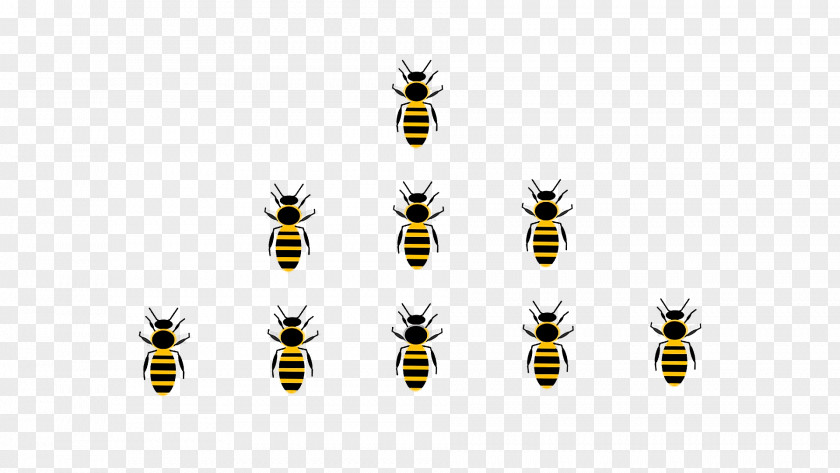 Honey Bee Bees Yellow Meter Font PNG