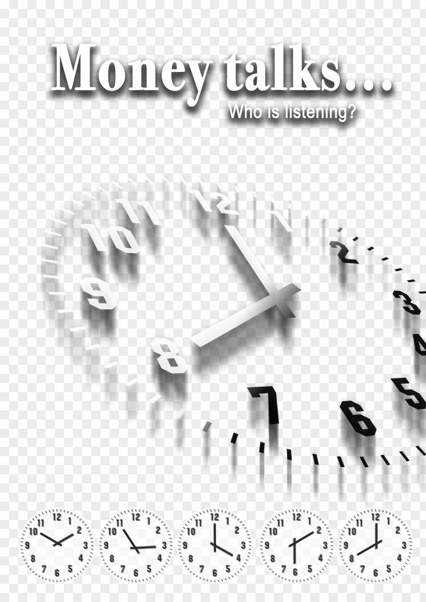 Time Flies Clock Illustration PNG