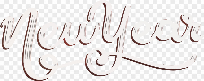 Calligraphy Text Happy New Year PNG