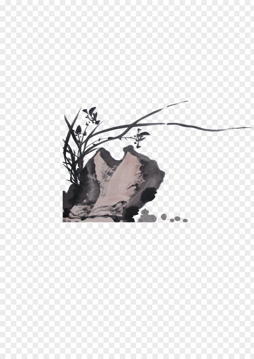 Chinese Ink Painting Style Vector Material Stone Wash Shan Shui PNG