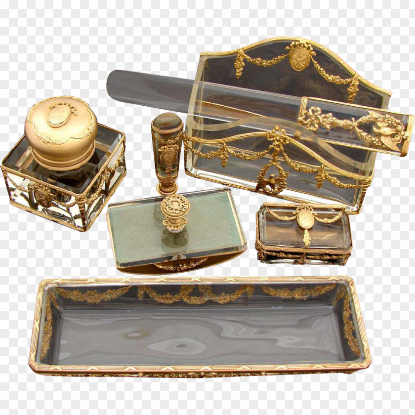 Desk Accessories Brass Antique Inkstand Inkwell PNG