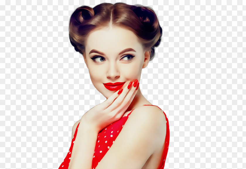 Forehead Hairstyle Hair Face Lip Skin Red PNG