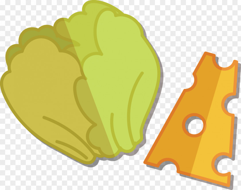 Lettuce And Cheese Flat Design Breakfast Hamburger PNG