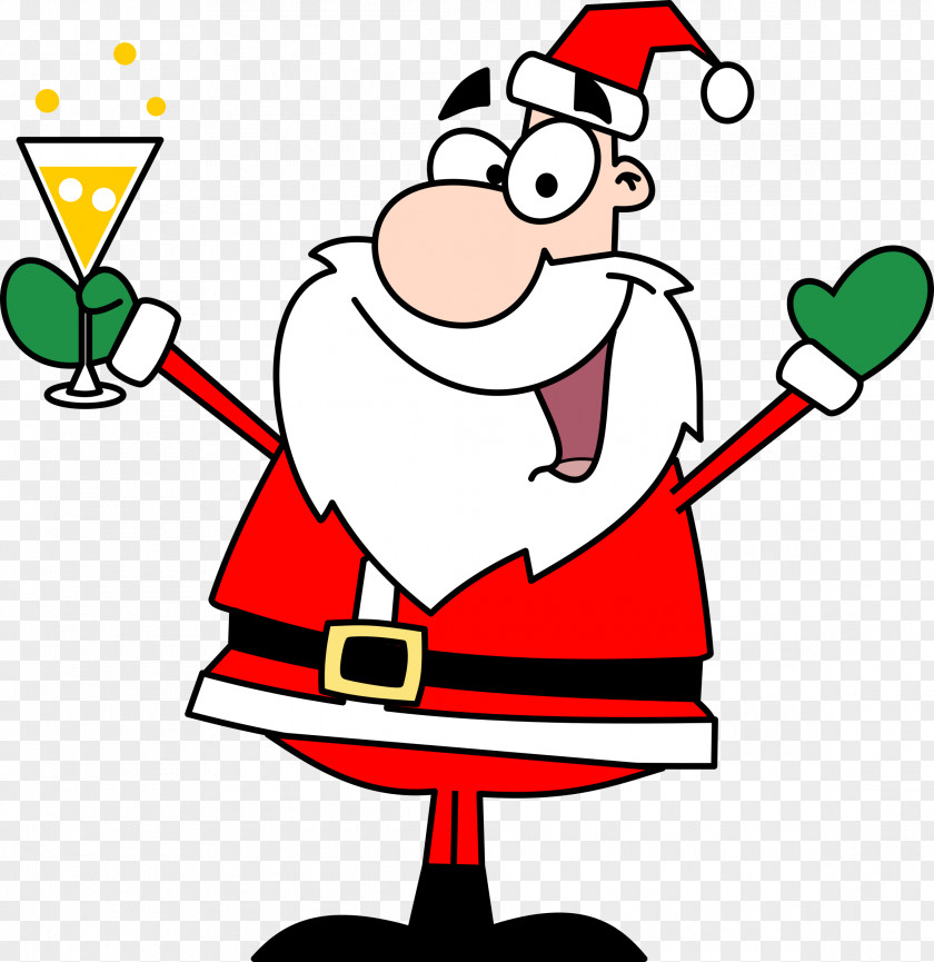 Santa Claus Wine Beer Alcoholic Drink PNG