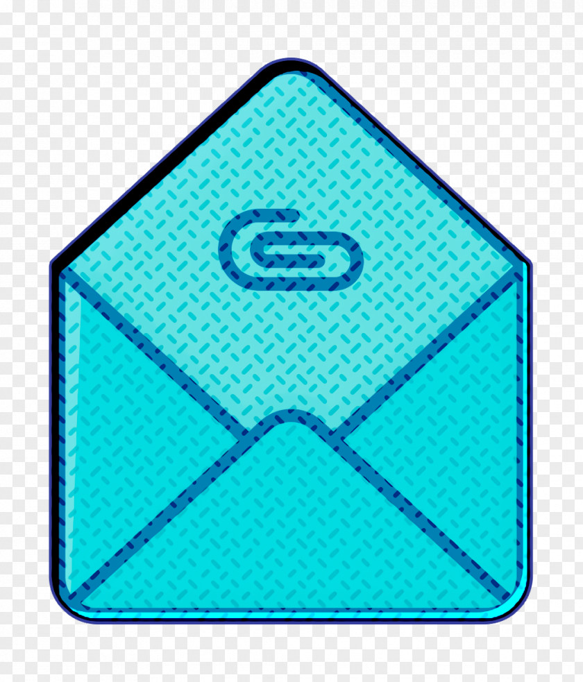 Electric Blue Turquoise Envelope Icon PNG