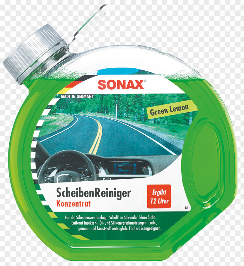 Lemon Green Car Sonax Vehicle Screen Wash Windshield Dostawa PNG