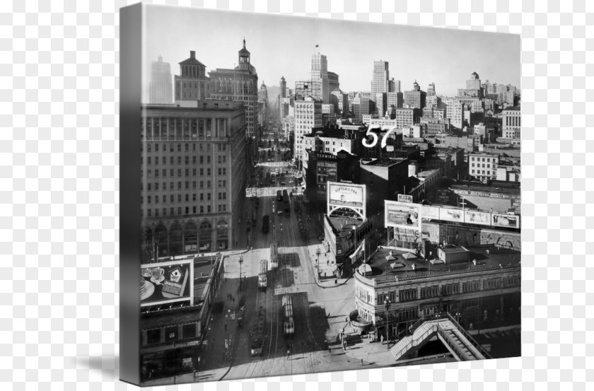 Building Top View San Francisco Ferry Cityscape Bar & Lounge Gallery Wrap Canvas Photography PNG