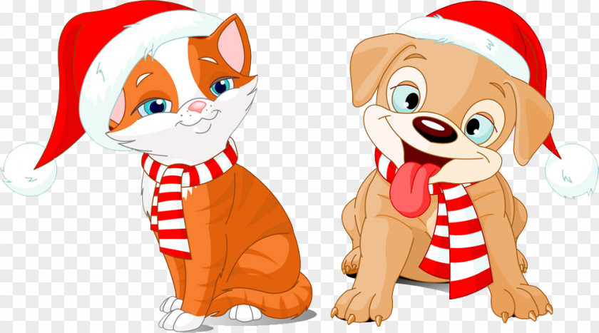 Christmas Cats And Dogs PNG cats and dogs clipart PNG