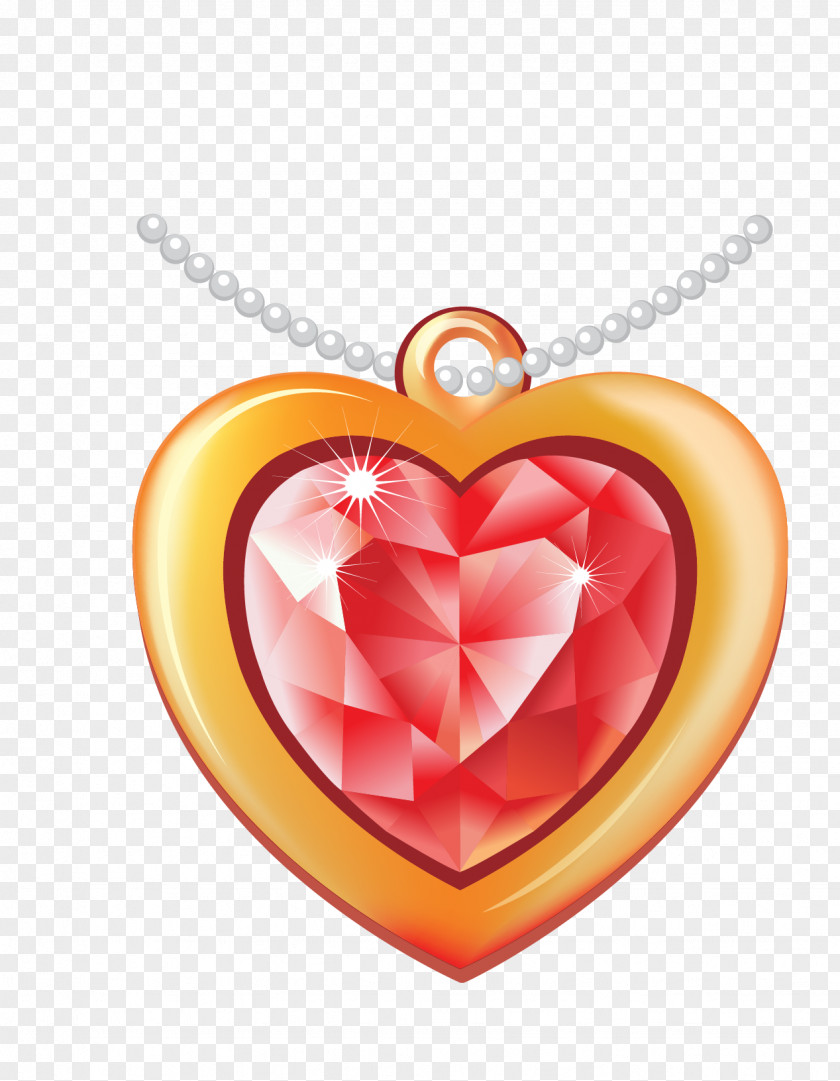 Diamond Necklace Heart Icon PNG
