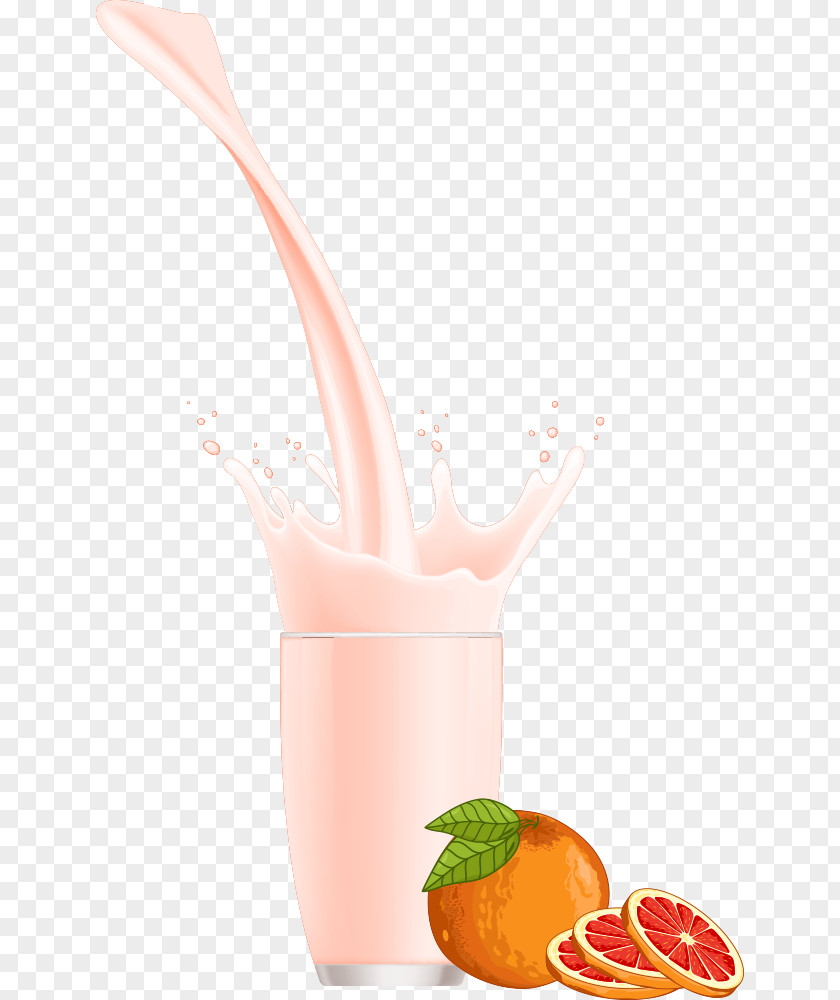 Vector Pink And Orange Juice Milkshake Smoothie Drink Batida PNG
