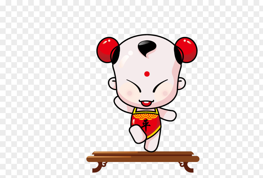 Chinese Baby Standing On The Stool New Year Sudhana Wallpaper PNG