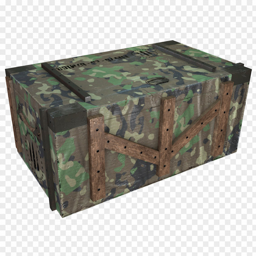 Green Ammunition Box Of Camouflage Army 3D Modeling Computer Graphics PNG