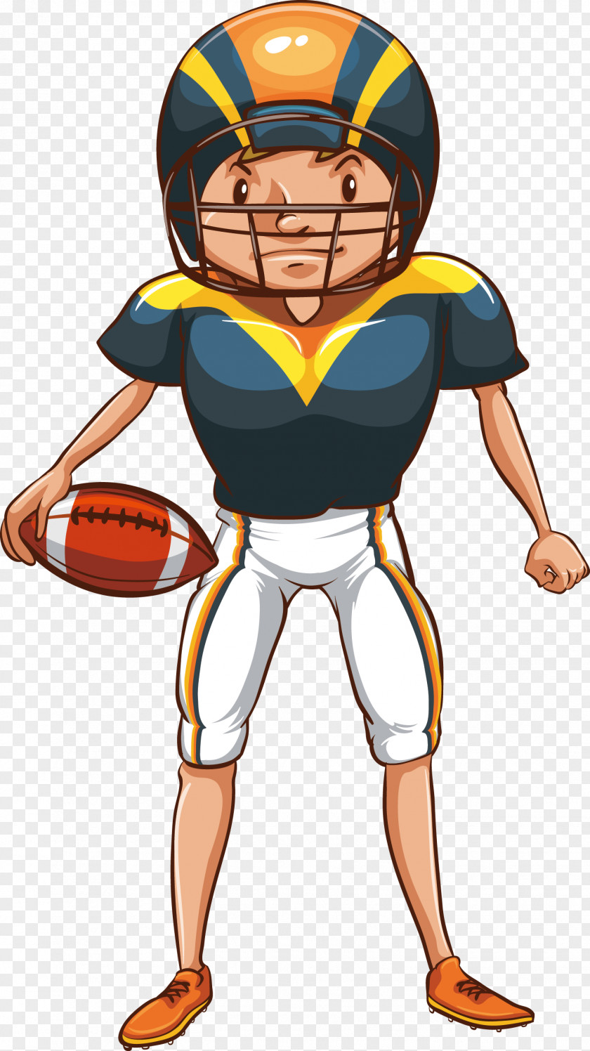 Middle School Rugby Competition Football Player Cartoon Drawing PNG