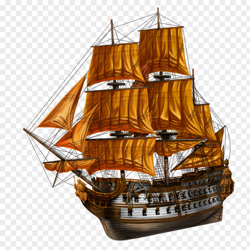 Sailing Ship Brigantine Mary Celeste East Indiaman Carrack Manila Galleon PNG