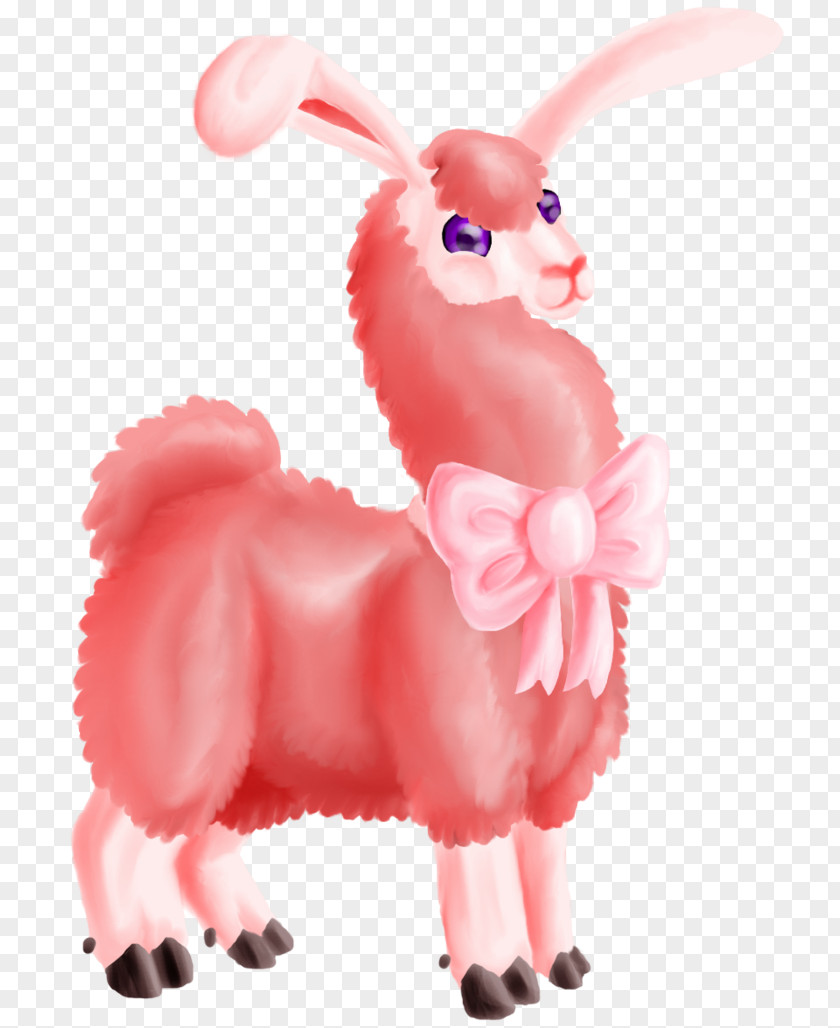Goat Llama Cartoon Pink M PNG