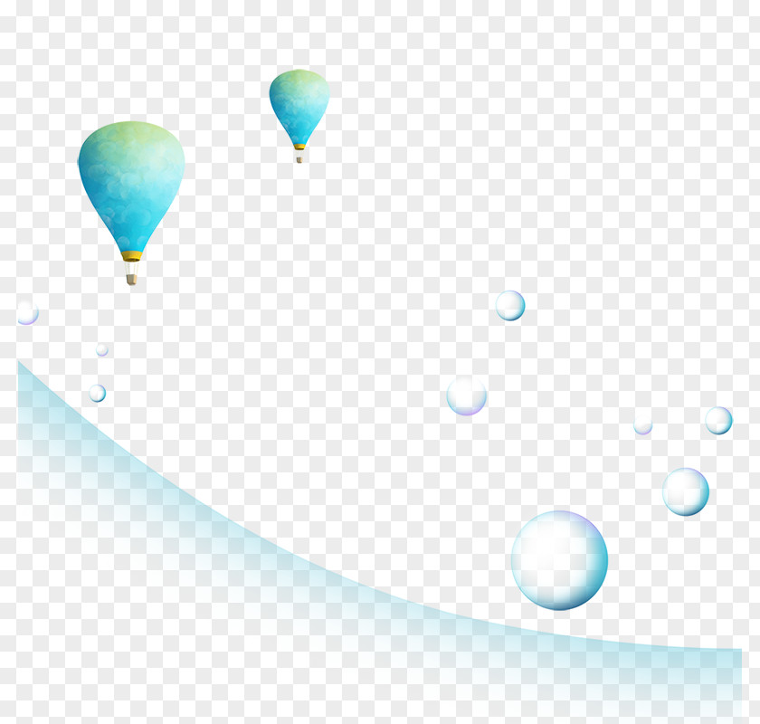Hot Air Balloon Decorative Elements Download Blue PNG