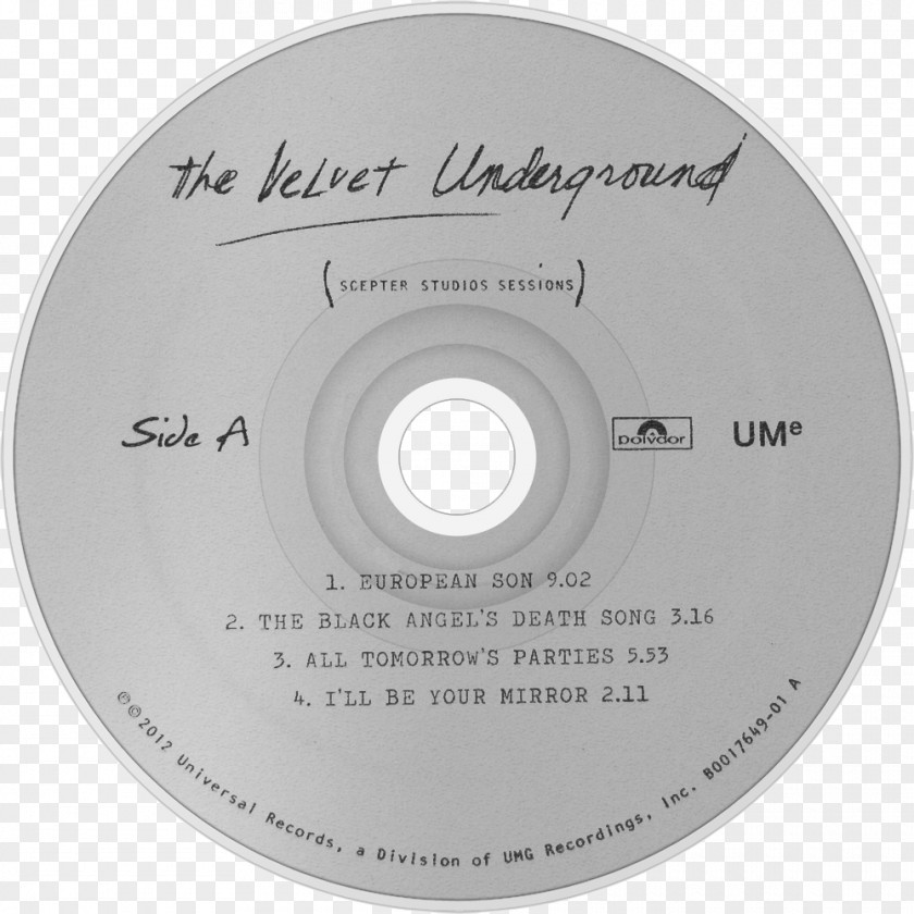 Lou Reed The Velvet Underground Scepter Studios Sessions Phonograph Record Compact Disc Acetate PNG