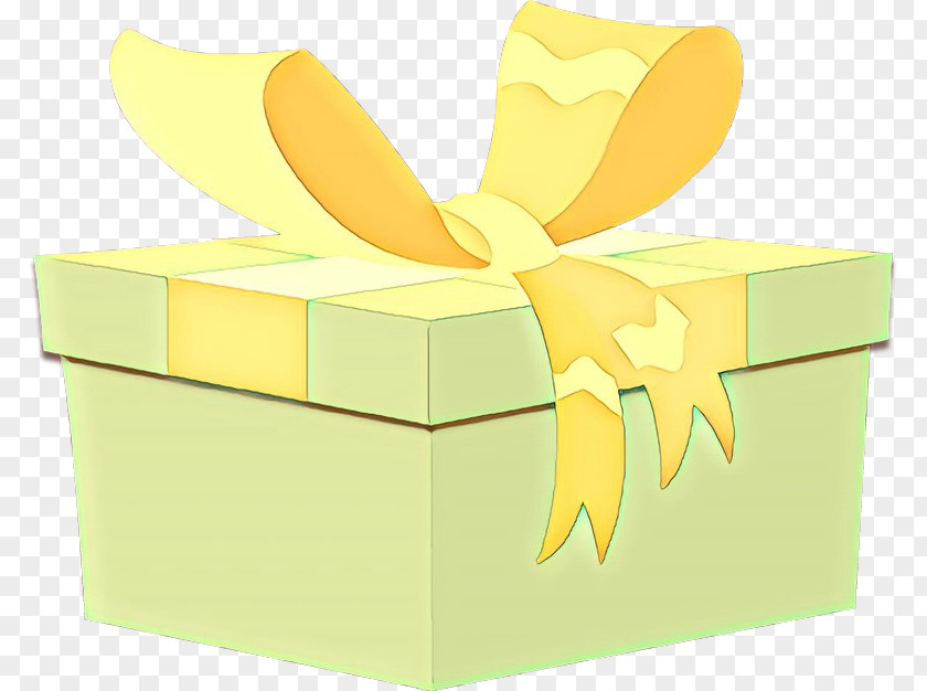 Party Favor Shipping Box Ribbon Yellow Clip Art Present PNG