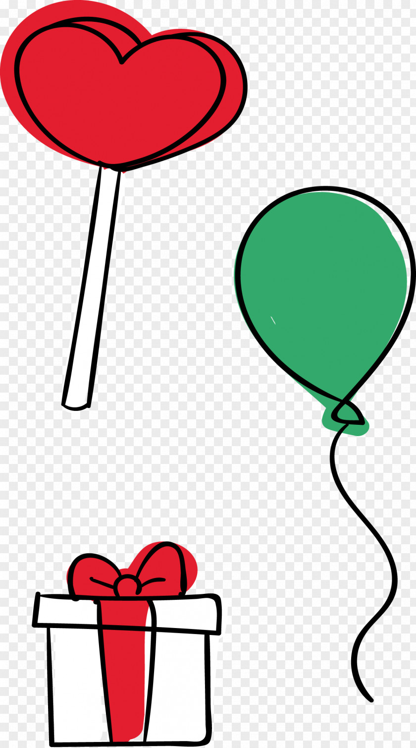 Vector Balloon Gift Box PNG