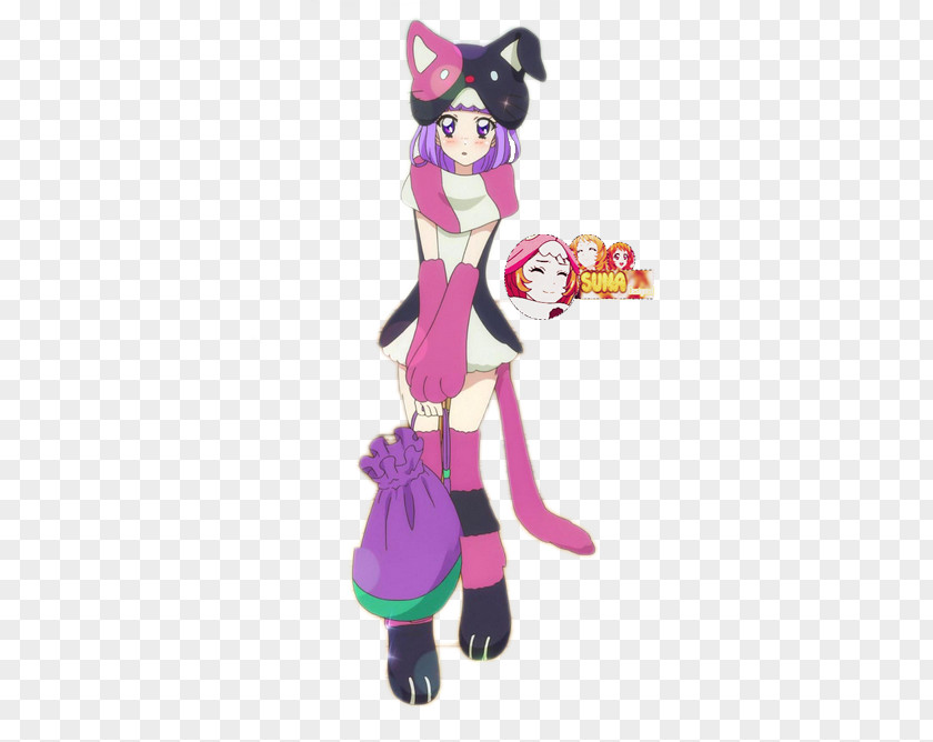 Aikatsu Friends Cartoon Figurine Pink M Character PNG