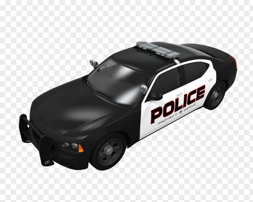 Black Police Car Officer Illustration PNG