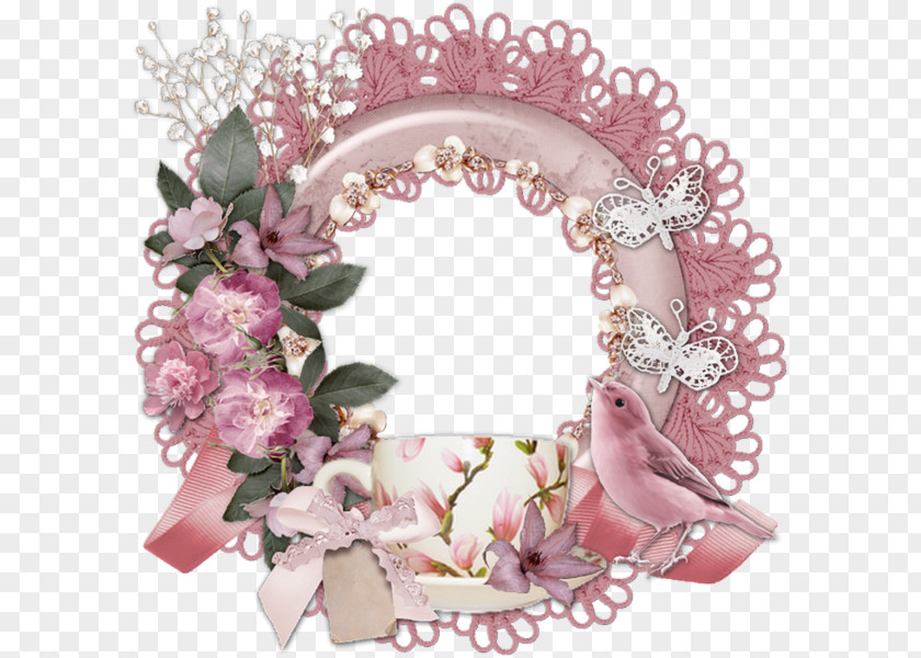 Floral Pink Border Download Picture Frame PNG