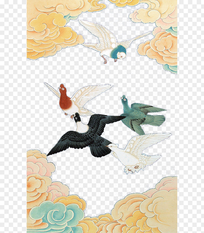 Flying Bird Poster Illustration PNG