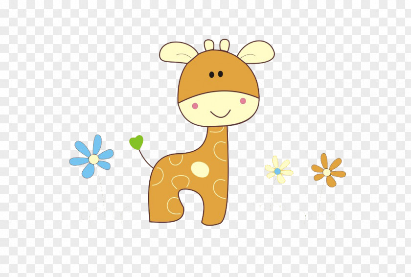 Giraffe Cartoon Deer Drawing Child PNG