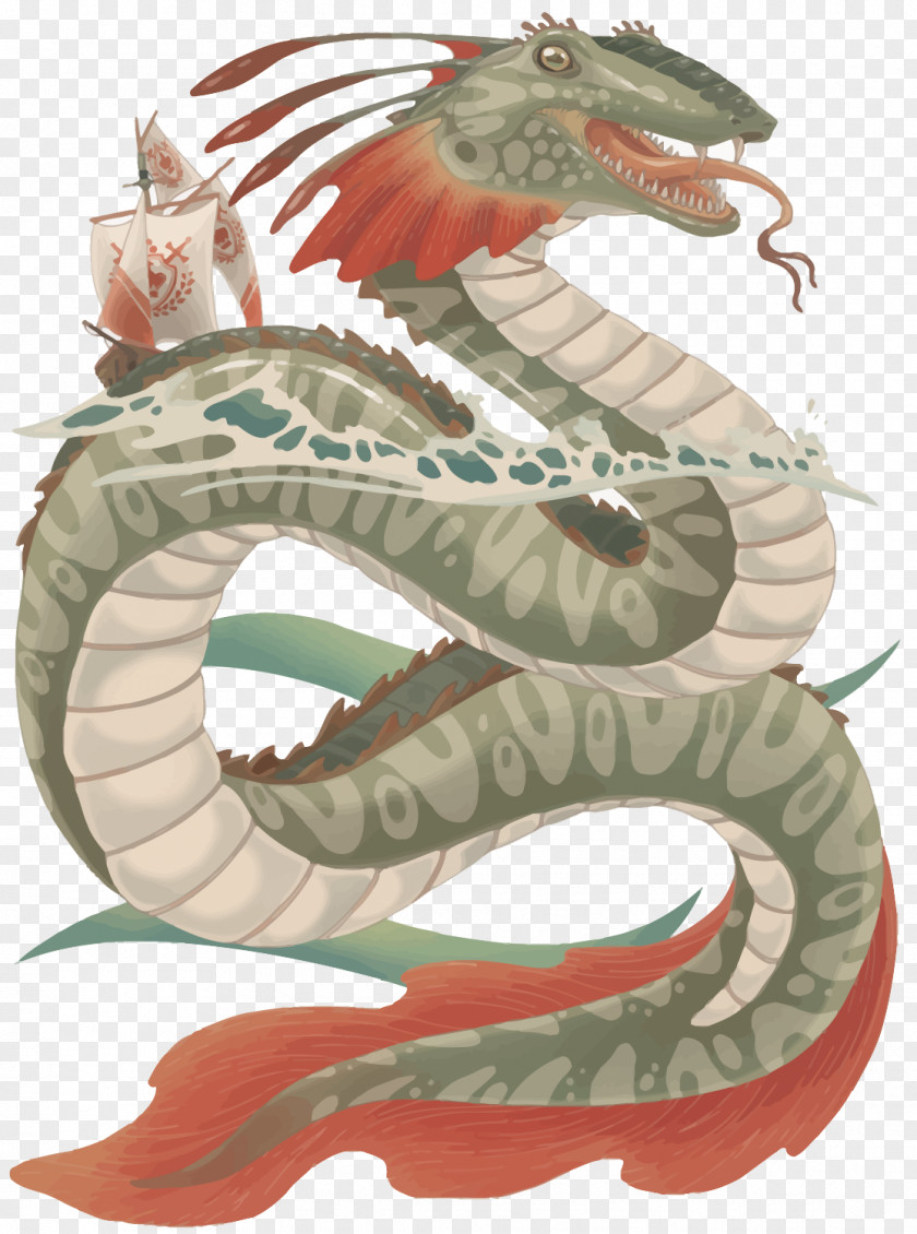 Vector Sea Monster Serpent PNG