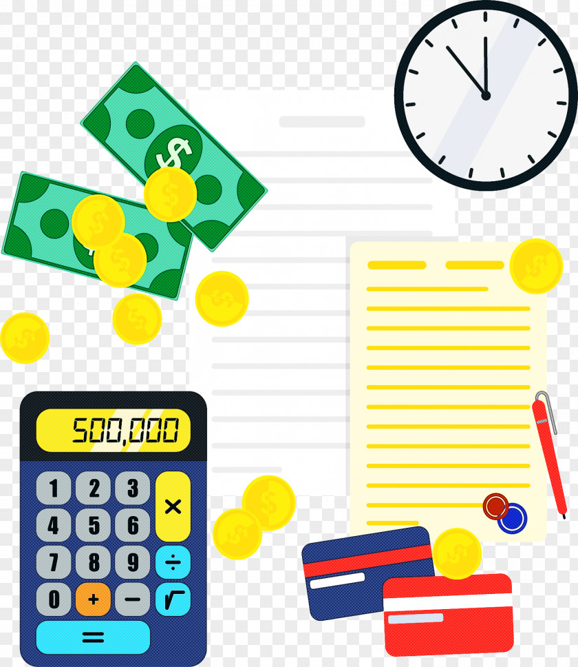 Yellow Line Calculator Number Games PNG