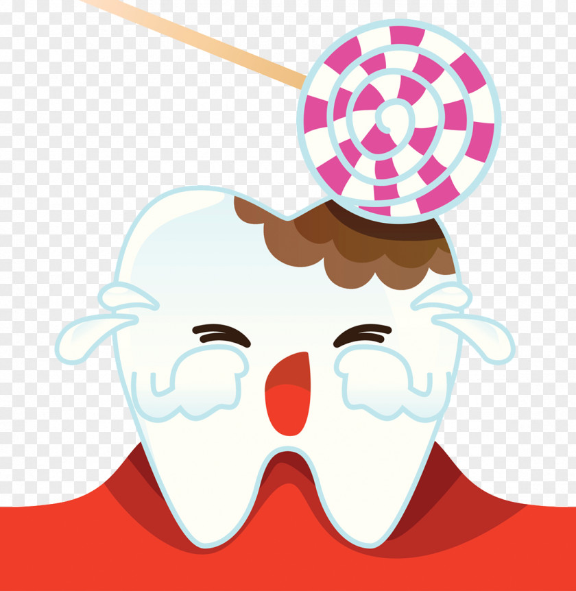 Cartoon Candy Tooth Decay Pathology Dentistry Toothache PNG