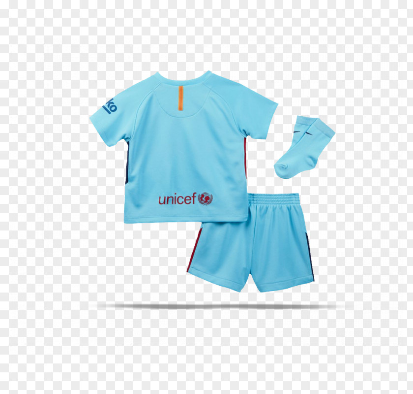 Fc Barcelona FC T-shirt 2017-2018 Away Nike Baby Kit Football Sleeve PNG