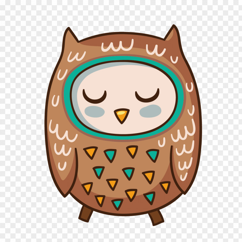 Vector Cute Owl Bird Cartoon Illustration PNG
