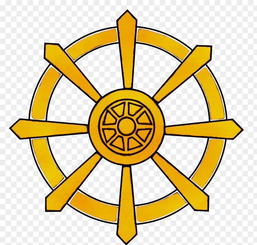 Yellow Line Art Symbol Circle Emblem PNG
