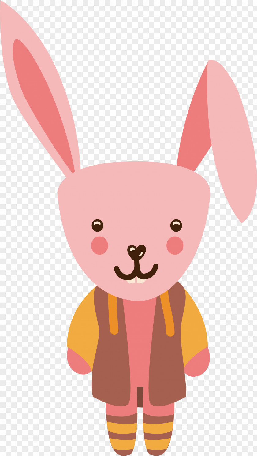 Pink Cute Little Rabbit Easter Bunny Illustration PNG