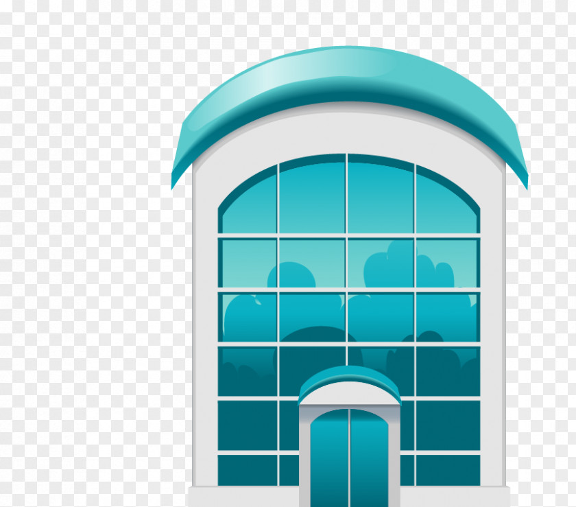 Blue Glass Windows Window Building Facade PNG