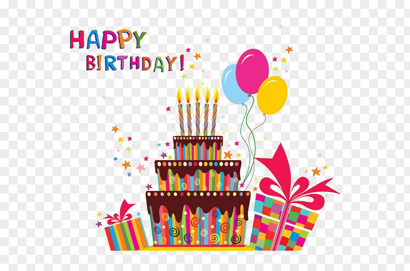 Cartoon Birthday Cake Celebration Dinner Greeting Card Happy To You Wish PNG