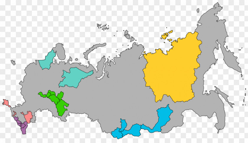 Map Federal Subjects Of Russia North Caucasian District Blank Closed City PNG