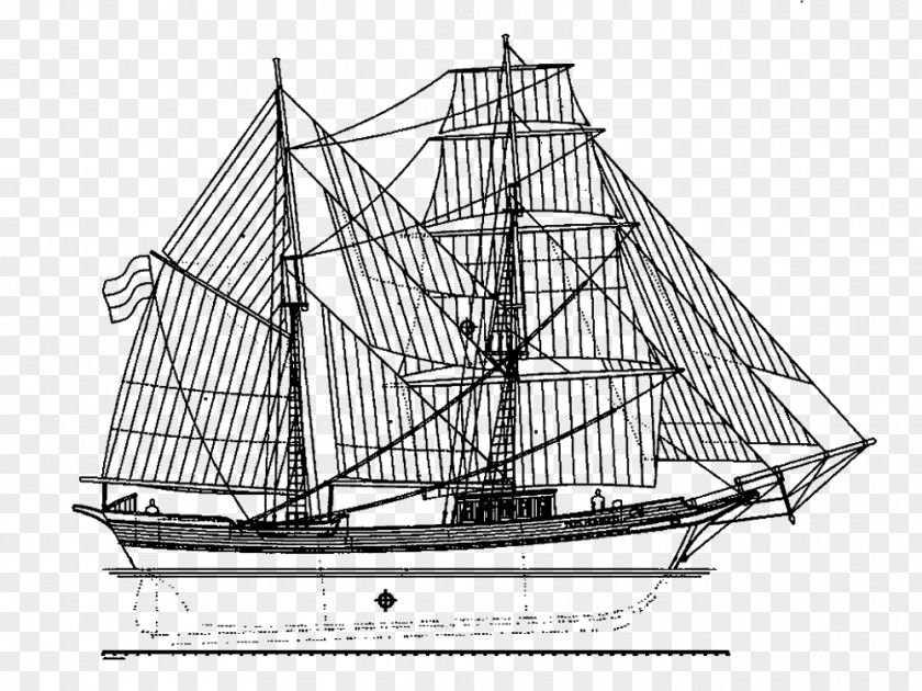 Sail Sailing Ship Brigantine Schooner PNG