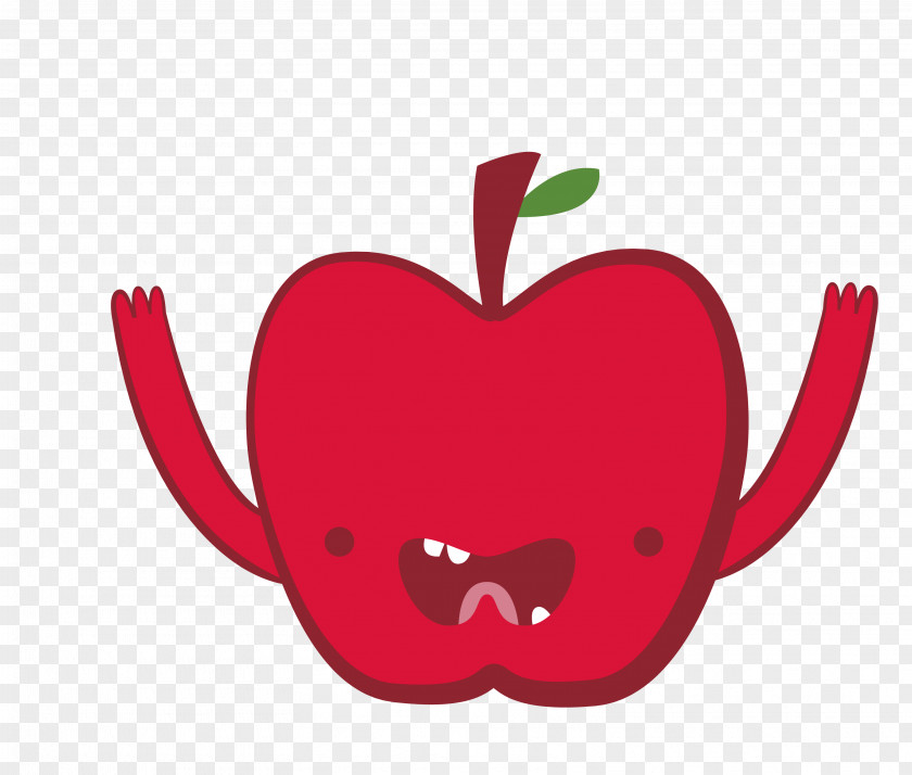 Vector Cartoon Red Creative Apple Hand Fruit Auglis PNG