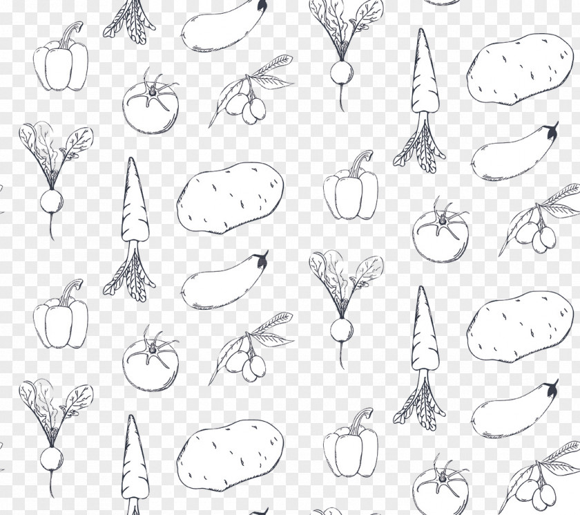 Cartoon Vegetables Black And White Vegetable Fruit Auglis PNG