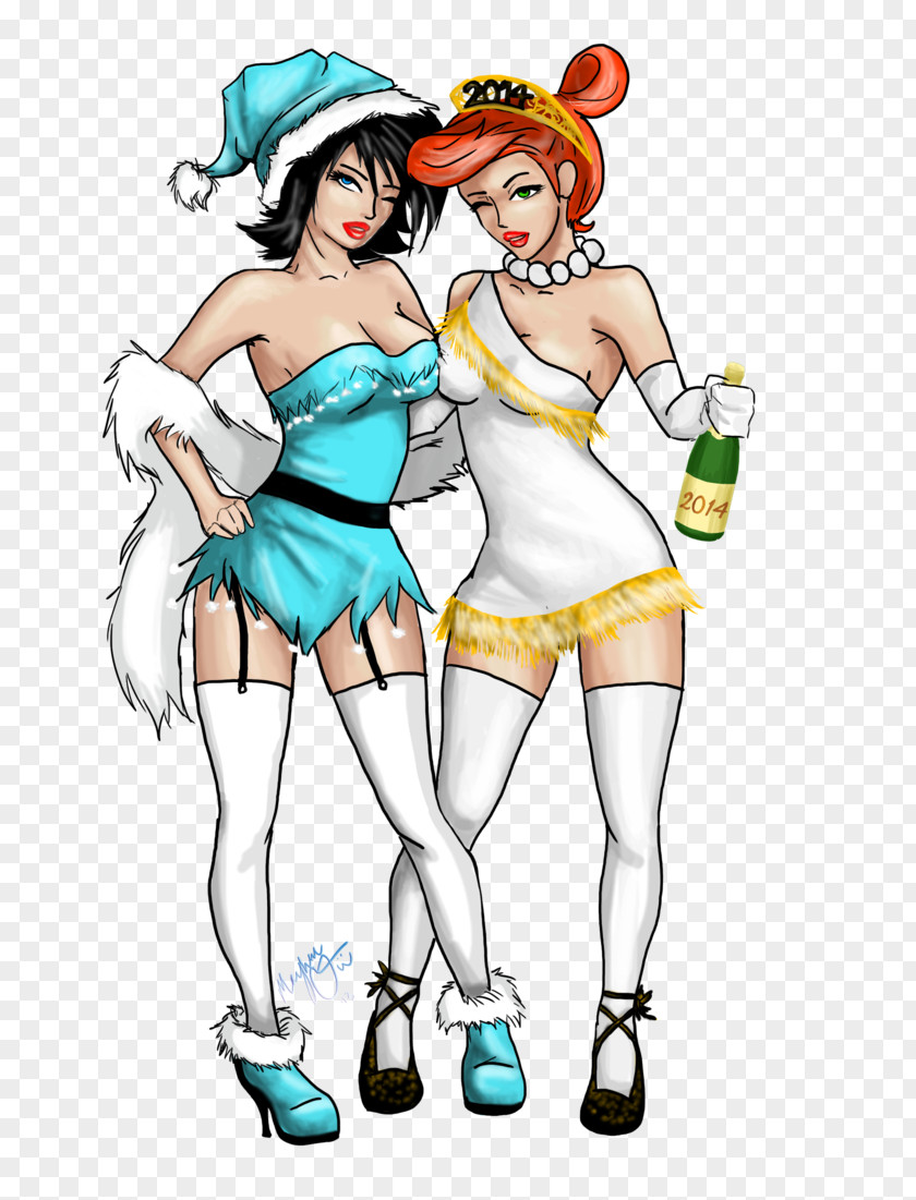 Happy New Year Wilma Flintstone Betty Rubble Sailor Moon Character Costume PNG