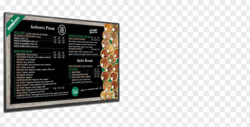 Menu Digital Signs Signage Fish PNG