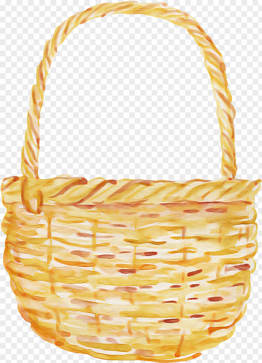 Basket Storage Yellow Wicker Shoulder Bag PNG