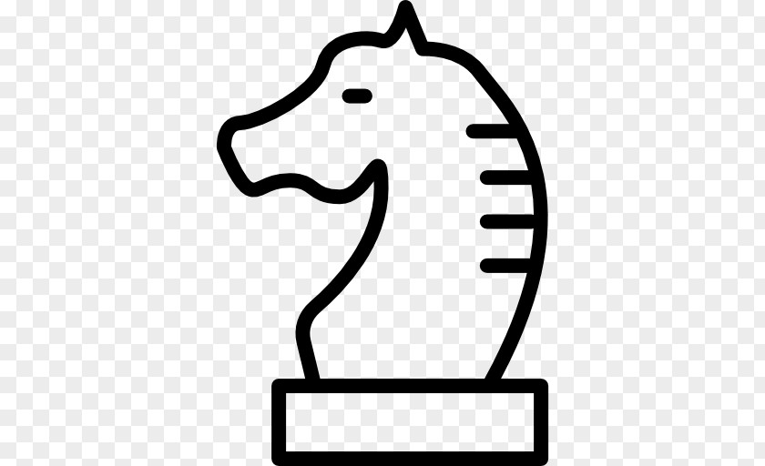 Chess Piece Knight Black & White PNG